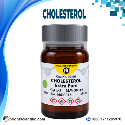 Cholesterol Extra Pure laboratory chemical 25 gm Researchlab reagent bottle