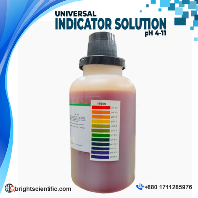 Universal Indicator Solution (pH 4–11) Laboratory Grade Liquid Reagent for Accurate pH Testing and Chemical Analysis.