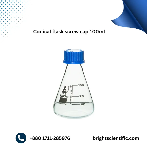 Conical Flask Screw Cap 100ml – Durable Laboratory Glassware