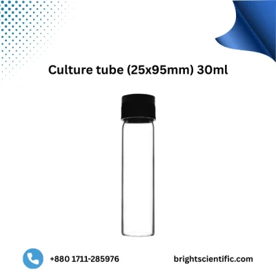 Culture Tube 25x95mm 30ml – High-Quality Laboratory Glassware