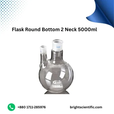 Flask Round Bottom 2 Neck 5000ml B-29,19 – Heavy-Duty Lab Glassware
