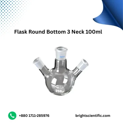 Flask Round Bottom 3 Neck100ml B-24,19– Lab Glassware