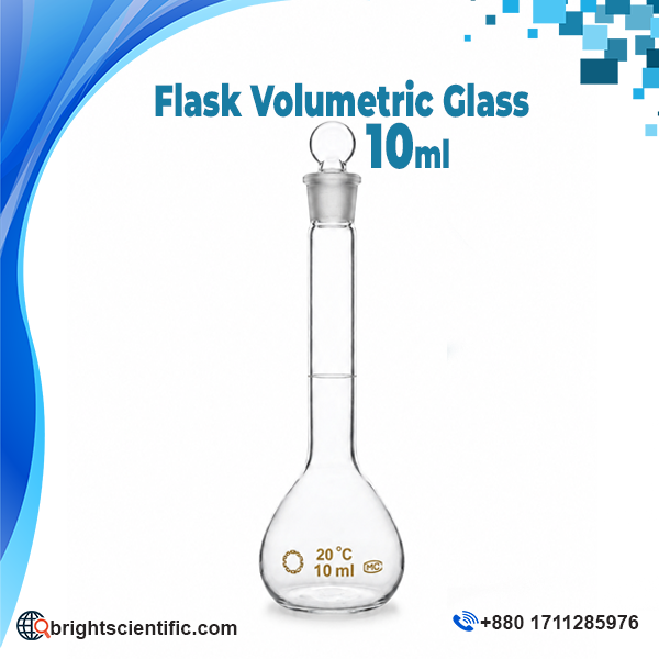 Volumetric Flask 10ml Glass Stopper Laboratory Measuring Flask