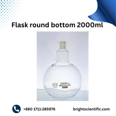 Flask Round Bottom 2000ml B-24 | Premium Borosilicate Glass