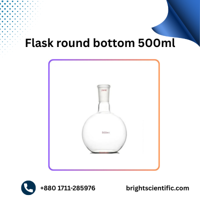 Flask Round Bottom 500ml B-24 | Premium Borosilicate Glass Laboratory