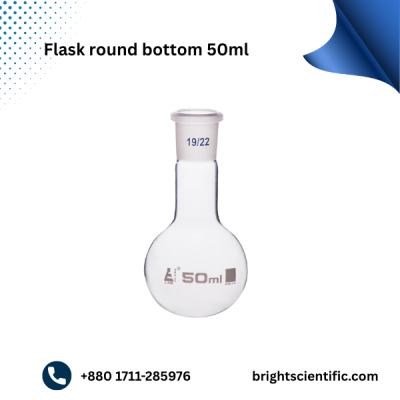 Flask Round Bottom 50ml B-19 | Premium Borosilicate Glass