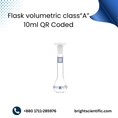 Flask Volumetric Class “A” 10ml (QR Coded) – High-Precision Laboratory Glassware