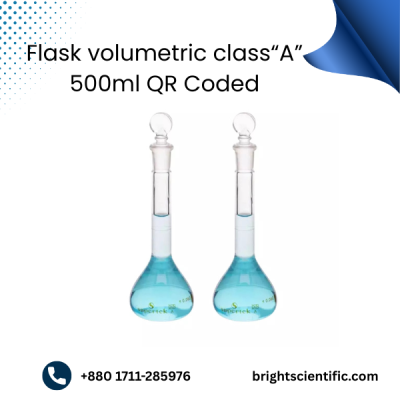 Flask Volumetric Class “A” 500ml (QR Coded) – High-Precision Laboratory