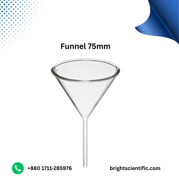 Funnel Glass 75mm – High-Quality Laboratory Glassware