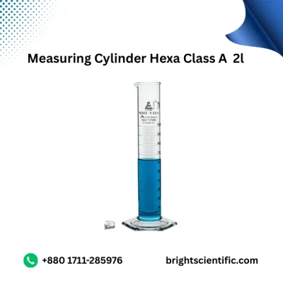 Measuring Cylinder Hexa Class “A” 2L – High-Accuracy Borosilicate Glass