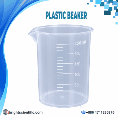 Polylab Plastic Beaker 250ml laboratory plastic beaker for measuring and mixing liquids
