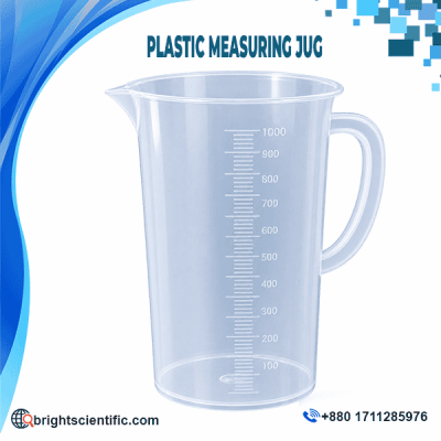 PolyLab Plastic Measuring Jug 1000ml with Handle and Graduated Scale
