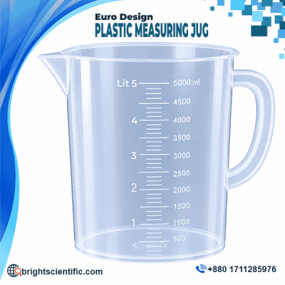 5000ml Euro Design Plastic Measuring Jug with Handle and Graduated Measurement Scale