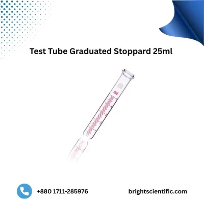 Test Tube Graduated Stoppered 25ml B-19 – High-Precision Laboratory Glassware