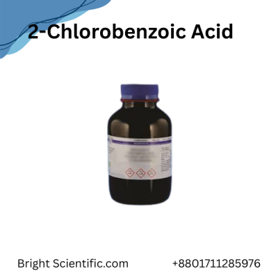2-Chlorobenzoic Acid 500gm analytical grade laboratory chemical by Loba, Merck, and Research Lab for research, synthesis, and chemical analysis.