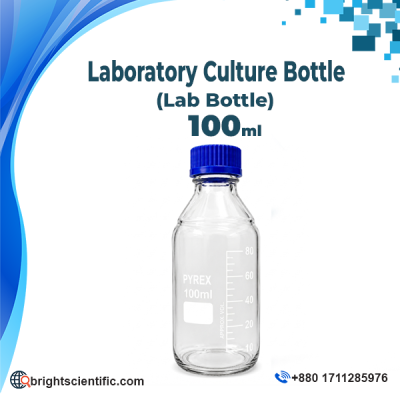 Pyrex Laboratory Culture Bottle 100ml – Borosilicate Glass Lab Bottle for Scientific and Laboratory Use