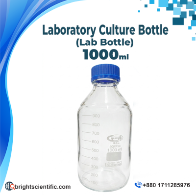 Laboratory Culture Bottle 1000ml – Clear Glass Lab Bottle for Scientific and Laboratory Use