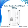 Pyrex Beaker Low Form with Spout 1000ml Laboratory Glassware