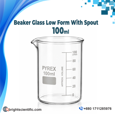 Pyrex Beaker Low Form with Spout 100ml Laboratory Glassware