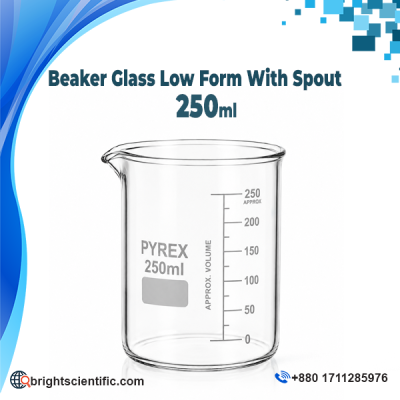 PYREX Beaker Low Form With Spout 250ml Laboratory Glassware