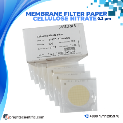 Sartorius Cellulose Nitrate Membrane Filter 0.2 µm 47 mm in sterile pack for laboratory filtration.