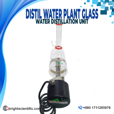 Water Distillation Unit Glass 4L, Glass Water Distiller, 220V AC, 3000W, Made in India for Laboratory Use