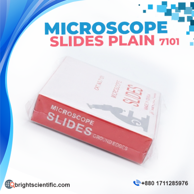 Plain Microscope Slides 7101 premium optical glass slides for laboratory, pathology, microbiology, research, and educational microscopy applications.