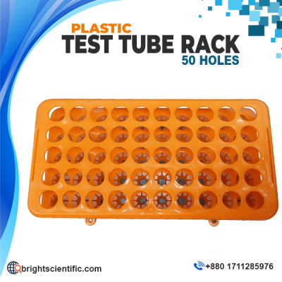 Plastic Test Tube Rack (50 Holes) with Silicone Gasket for laboratory use.