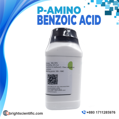 p-Amino Benzoic Acid (PABA) 500gm Laboratory Grade Chemical Reagent for research, analytical chemistry, and laboratory applications.