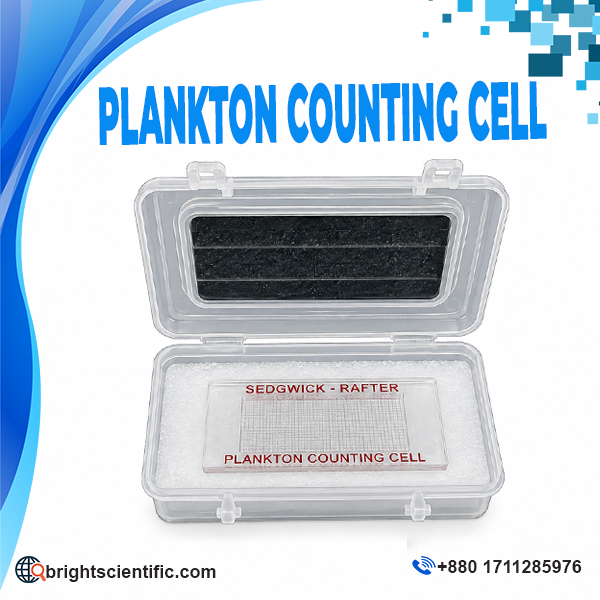 Sedgwick-Rafter Plankton Counting Cell with Precision Grid for Microscope Plankton Analysis