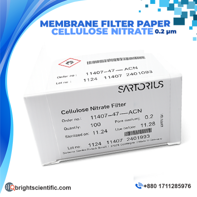 Sartorius Cellulose Nitrate Membrane Filter 0.2 µm 47 mm in sterile pack for laboratory filtration.