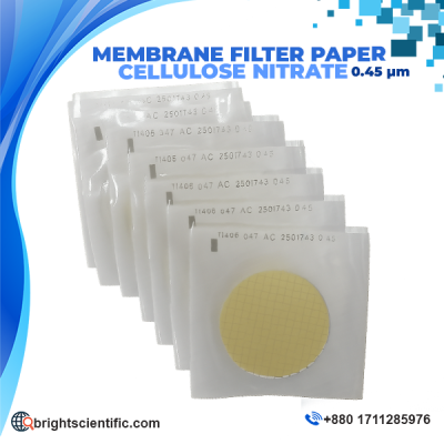 Sartorius Cellulose Nitrate Membrane Filter 0.45 µm 47 mm sterile membrane filter for laboratory filtration and microbiological analysis.