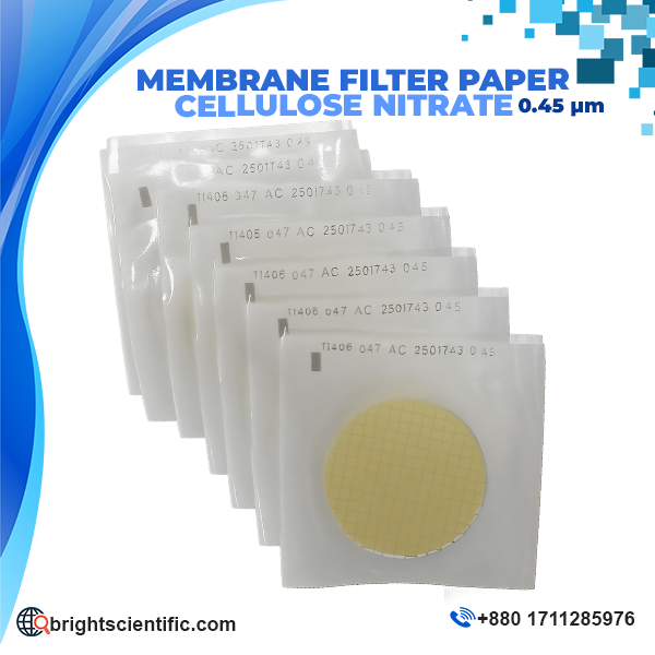 Sartorius Cellulose Nitrate Membrane Filter 0.45 µm 47 mm sterile membrane filter for laboratory filtration and microbiological analysis.