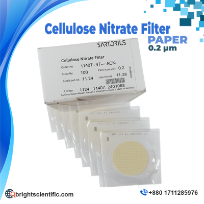 Sartorius Cellulose Nitrate Membrane Filter 0.2 µm 47 mm in sterile pack for laboratory filtration.