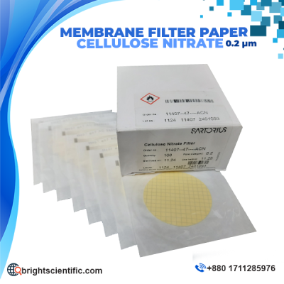 Sartorius Cellulose Nitrate Membrane Filter 0.2 µm 47 mm in sterile pack for laboratory filtration.