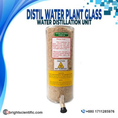 Water Distillation Unit Glass 4L, Glass Water Distiller, 220V AC, 3000W, Made in India for Laboratory Use