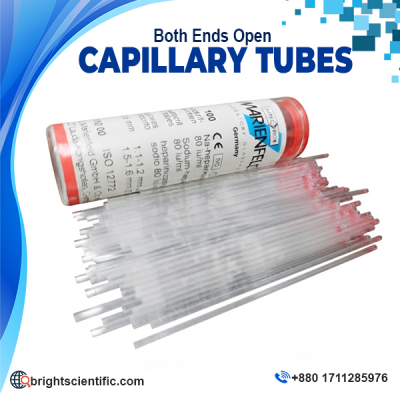 Capillary Tubes (Both Ends Open) Sodium Heparin 75mm (100 Tubes/Vial) Made in Germany for Micro-Hematocrit Testing.