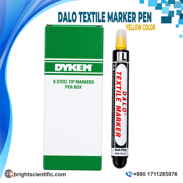 Dalo Textile Marker Pen Yellow Color for industrial textile marking