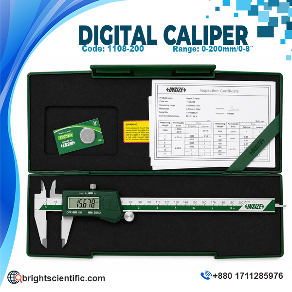 Digital Slide Caliper 0-200mm Insize 1108-200