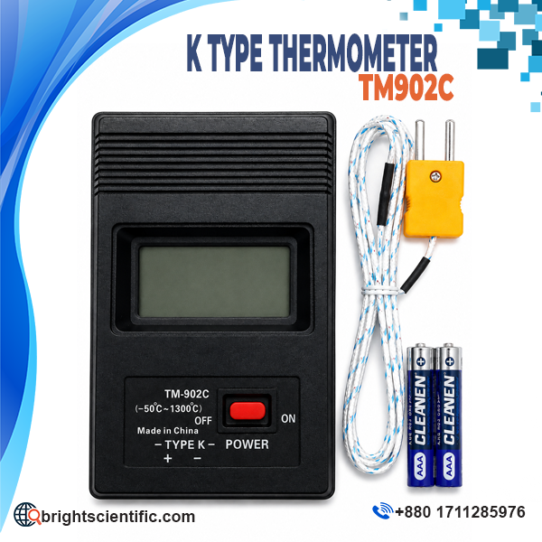 K Type Digital Thermometer TM902C with K-Type Thermocouple Probe