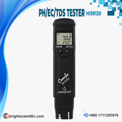 Hanna HI98130 pH/EC/TDS Tester - 3 in 1 for accurate pH, EC and TDS measurement with automatic calibration and temperature compensation.