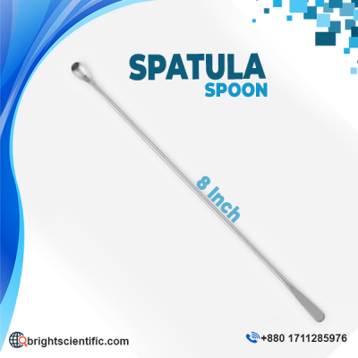 8-Inch Stainless Steel Lab Spoon Spatula Double-Ended Laboratory Tool