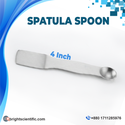 4-Inch Stainless Steel Lab Spoon Spatula Double-Ended Laboratory Tool