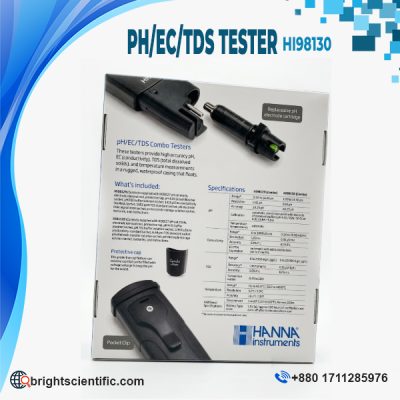 Hanna HI98130 pH/EC/TDS Tester - 3 in 1 for accurate pH, EC and TDS measurement with automatic calibration and temperature compensation.