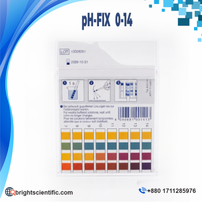 pH test strips, pH‑Fix 0–14, fixed indicator