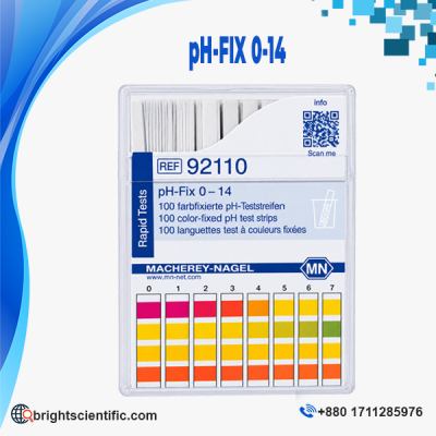 pH test strips, pH‑Fix 0–14, fixed indicator