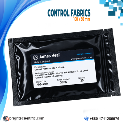 James Heal Control Fabrics 100 × 30 mm for textile testing