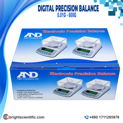 Digital Precision Balance 0.01g–600g, AND Brand, 220V AC Power Supply