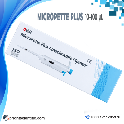 DLAB Micropipette Single Channel 10–100 µL Fully Autoclavable MicroPette Plus