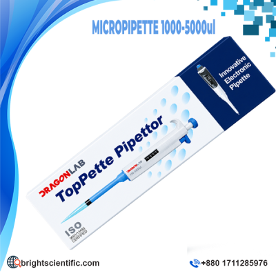 DragonLab Adjustable Micropipette 1000–5000 µL Single Channel